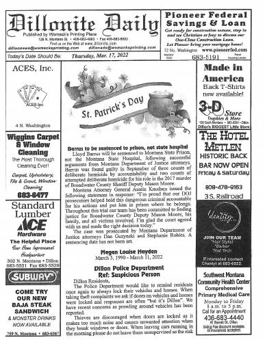 Thursday, March 17, 2022