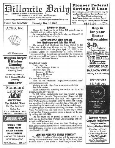 Thursday, March 31, 2022