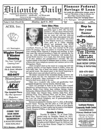 Monday, April 11, 2022