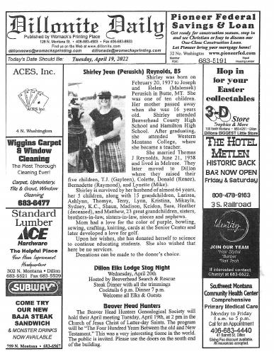 Tuesday, April 19, 2022