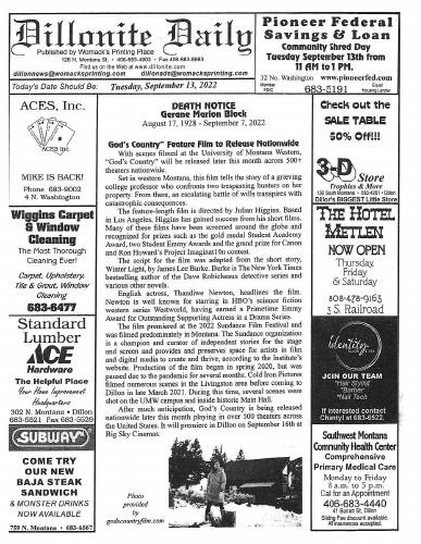 Tuesday, September 13, 2022