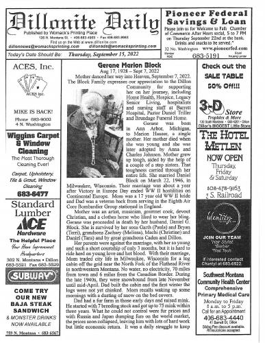 Thursday, September 15, 2022