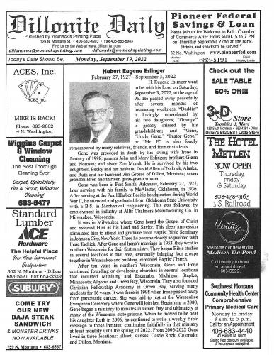 Monday, September 19, 2022