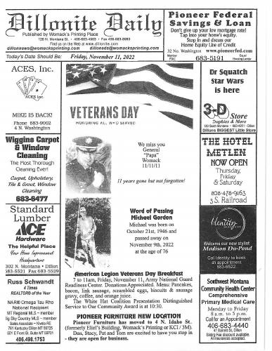 Friday, November 11, 2022