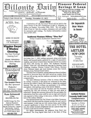 Tuesday, November 15, 2022