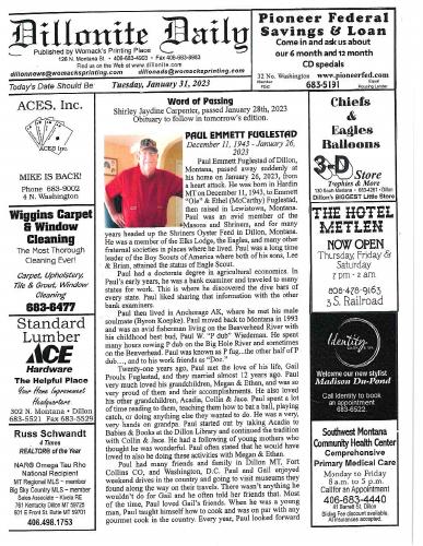 Tuesday, January 31, 2023