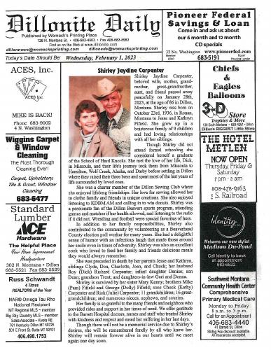 Wednesday, February 1, 2023