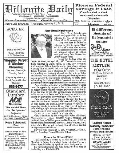 Wednesday, February 22, 2023