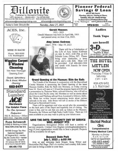 Tuesday, June 27, 2023