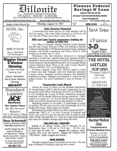 Monday, August 14, 2023