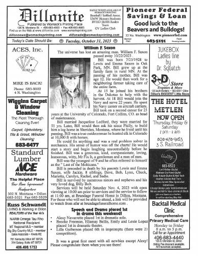 Tuesday, October 31, 2023