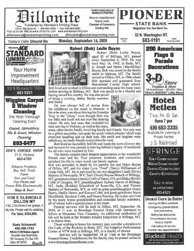 Monday, September 14, 2026